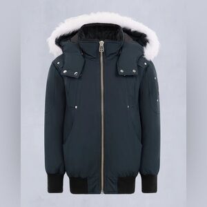 Moose Knuckles Kids Navy Puffer Jacket with White Trim